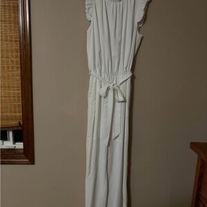 Elegant White Sleeveless Jumpsuit Kirundo wide legs and pockets